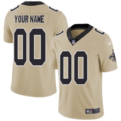 Nike New Orleans Saints Customized Gold Men's Stitched NFL Limited Inverted Legend Jersey